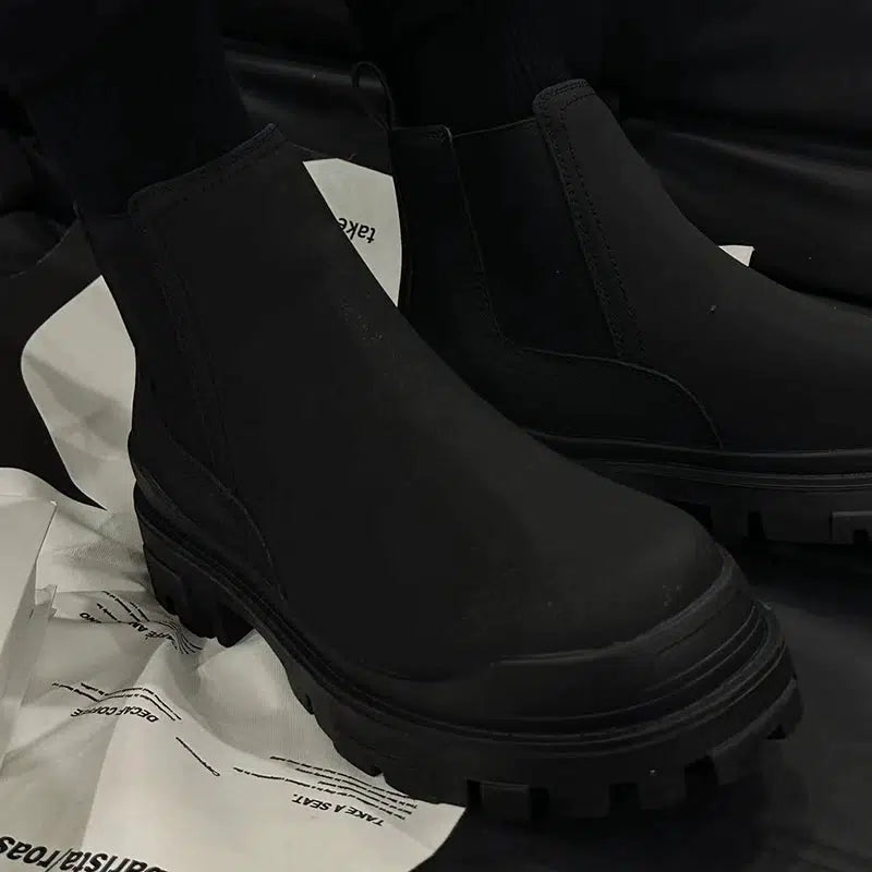 Winter Black Leather Boots