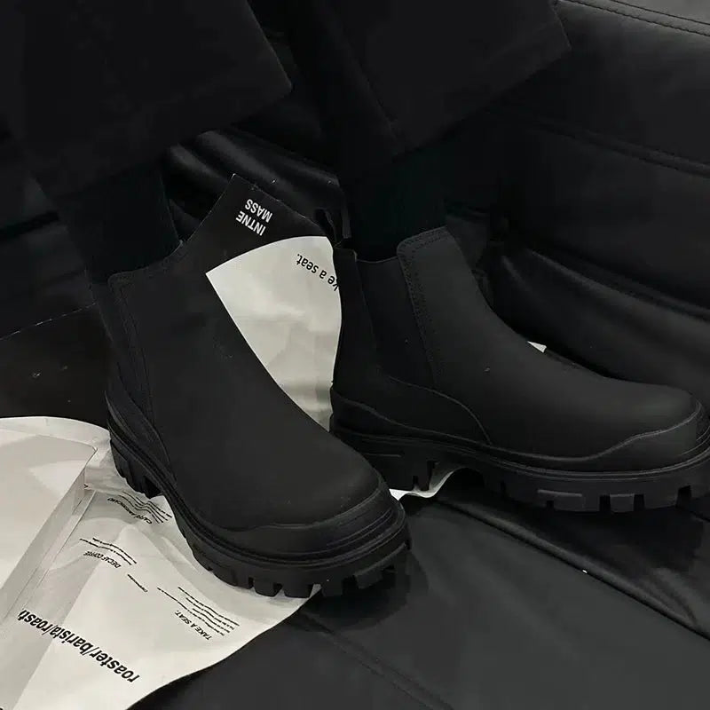 Winter Black Leather Boots