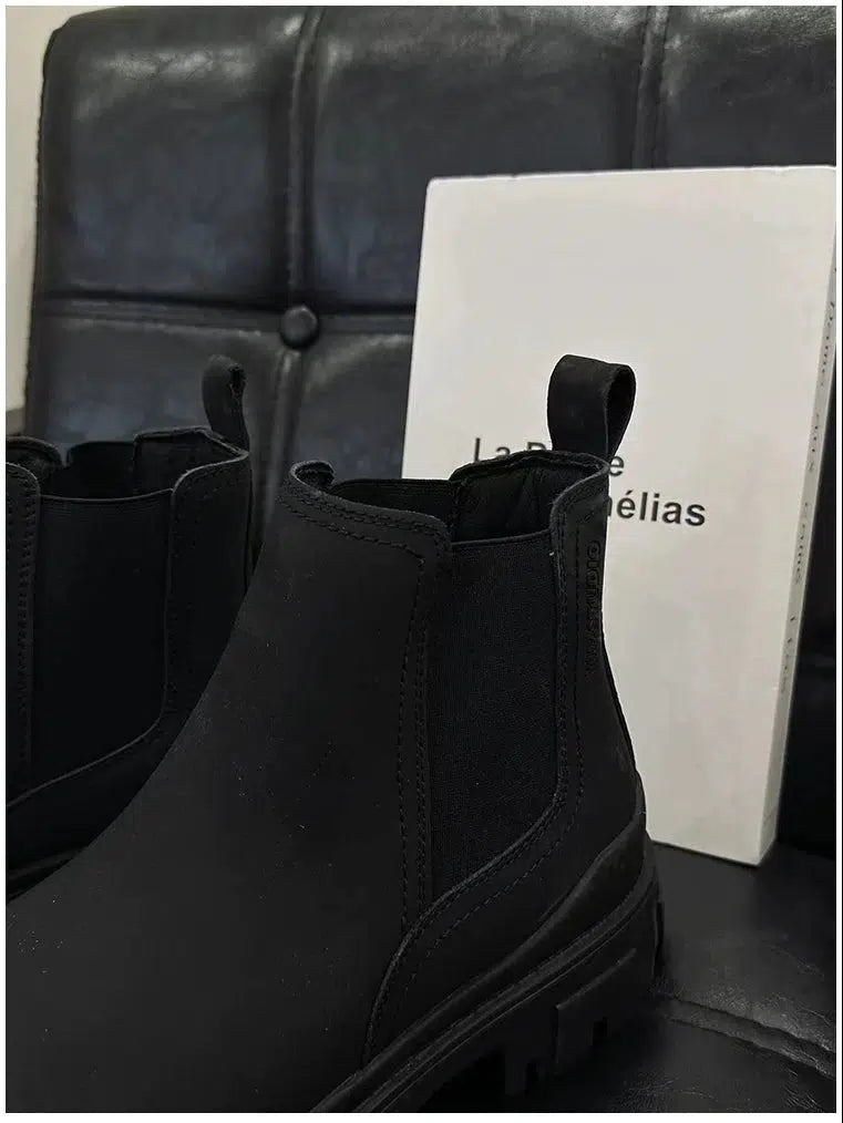 Winter Black Leather Boots