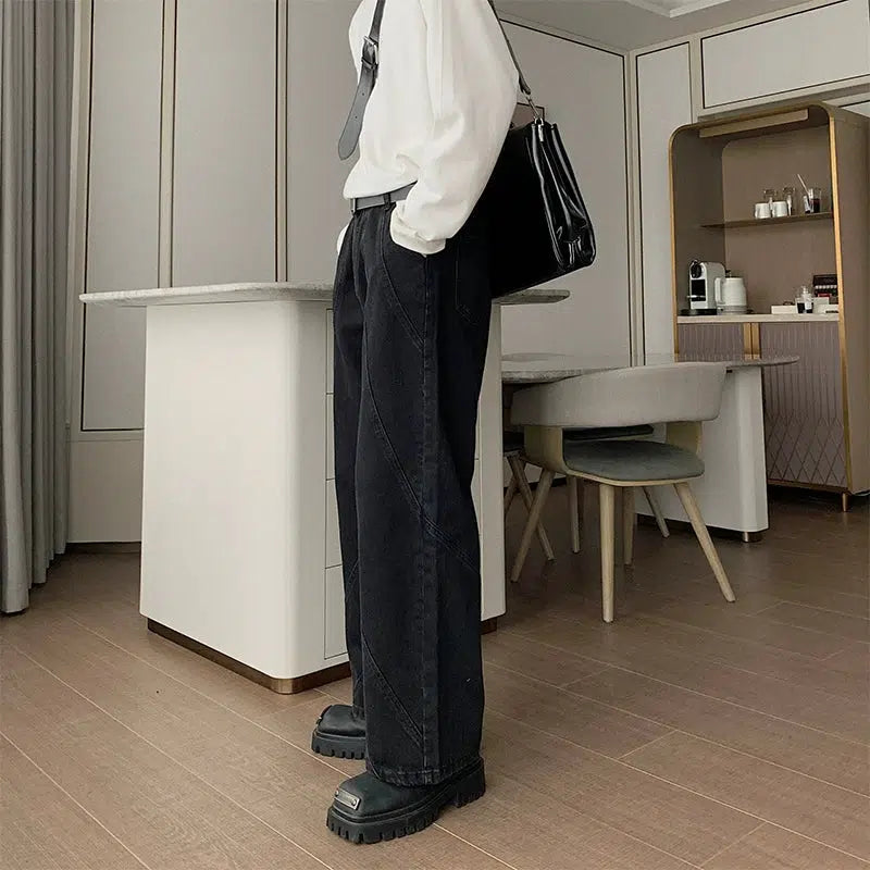 Winter Black Wide Leg Jeans