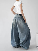 High Waisted Wide Leg Denim Pants 4