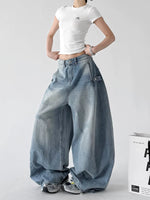 High Waisted Wide Leg Denim Pants 5