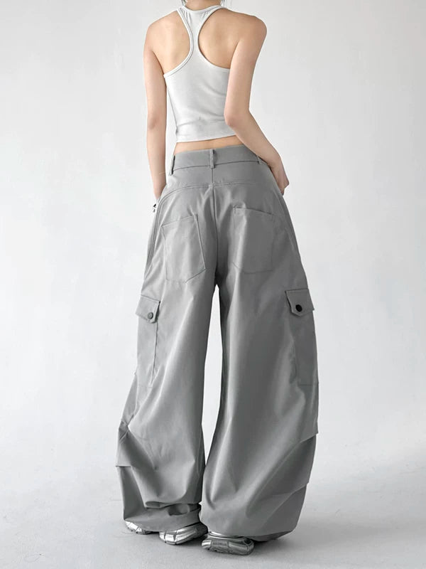 Wide Leg Multi Pocket Cargo Pants 3