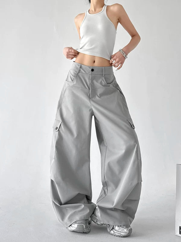 Wide Leg Multi Pocket Cargo Pants 4