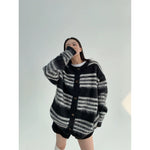 ,1627207:28341,6168712463817,1627207:28341,6168712463818,1627207:28341,6168712463819,6168712463817,6168712463818,6168712463819, Oversized Striped Button Front Knit Cardigan