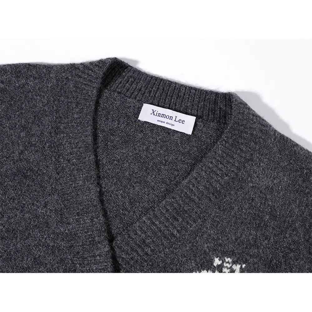 Embroidery Knit Cardigan Sweater