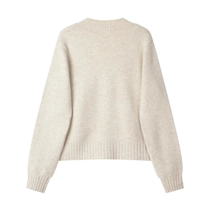 Embroidery Knit Cardigan Sweater