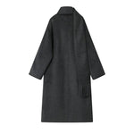 Fringed Scarf Wool Coat