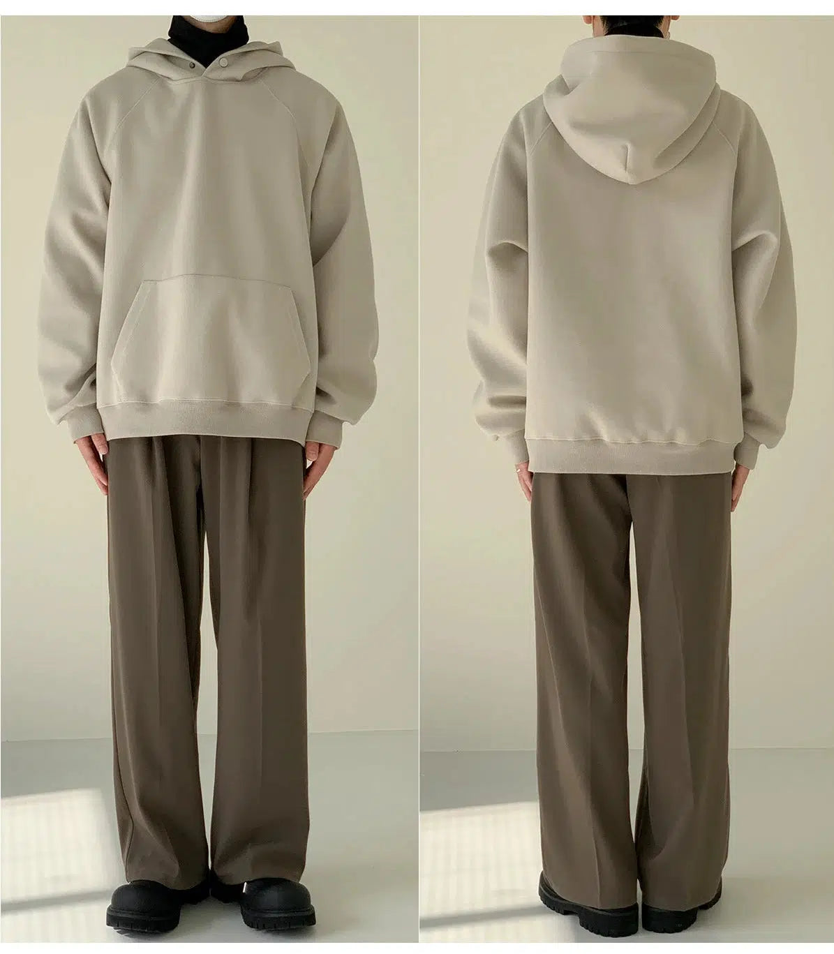 Woolen Sweatshirt with Kangaroo Pocket