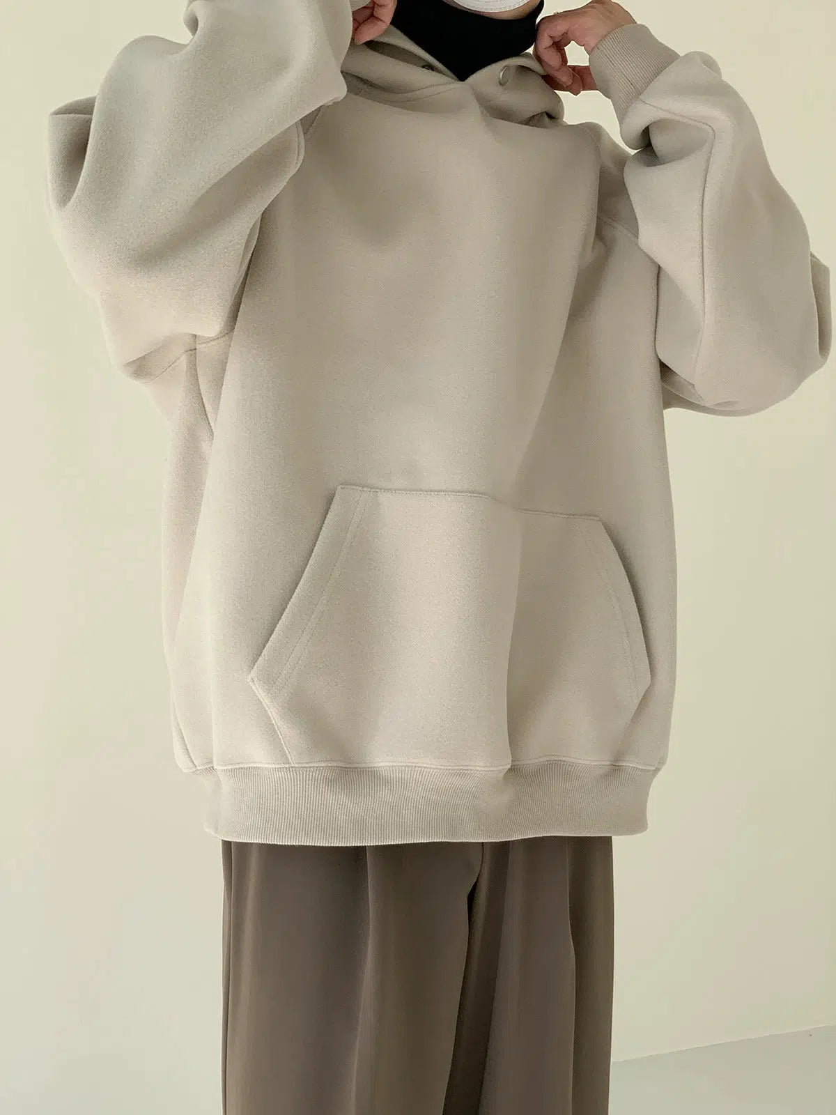 Woolen Sweatshirt with Kangaroo Pocket