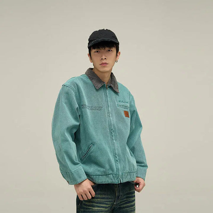 Workwear Lapel Denim Jacket