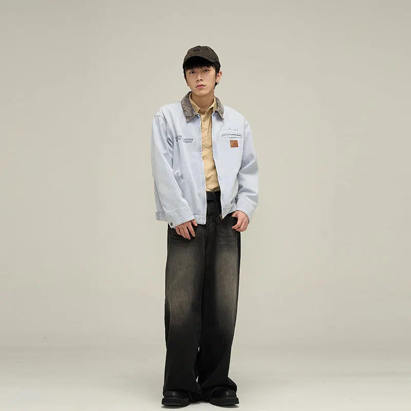 Workwear Lapel Denim Jacket
