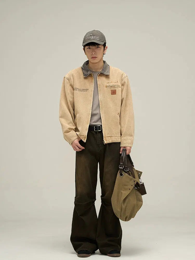 Workwear Lapel Denim Jacket