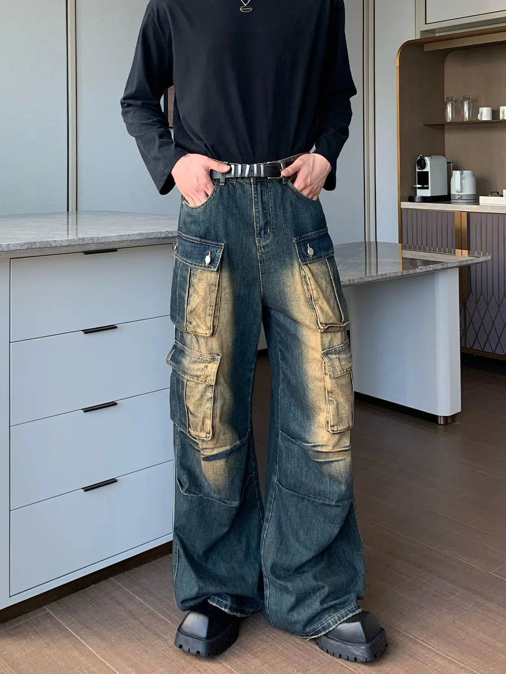 Workwear Multi-pocket Cargo Jeans