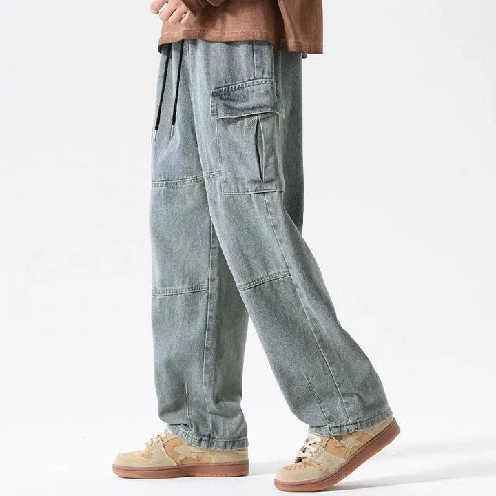 Workwear Wide-leg Cargo Jeans