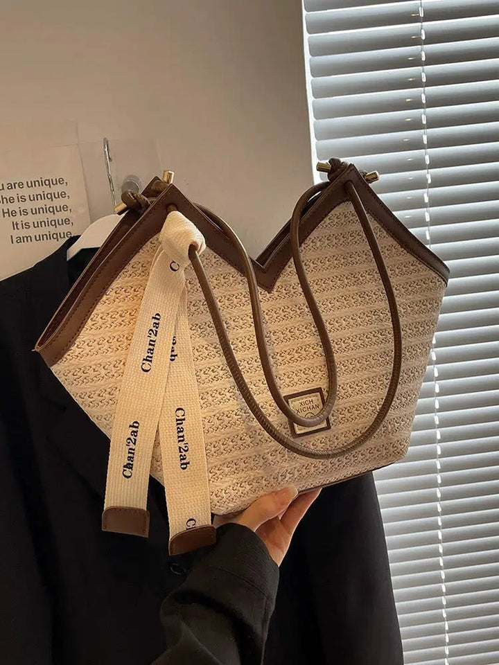 Woven Canvas Logo Strap Shoulder Bag