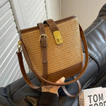 Woven Leather Bucket Bag