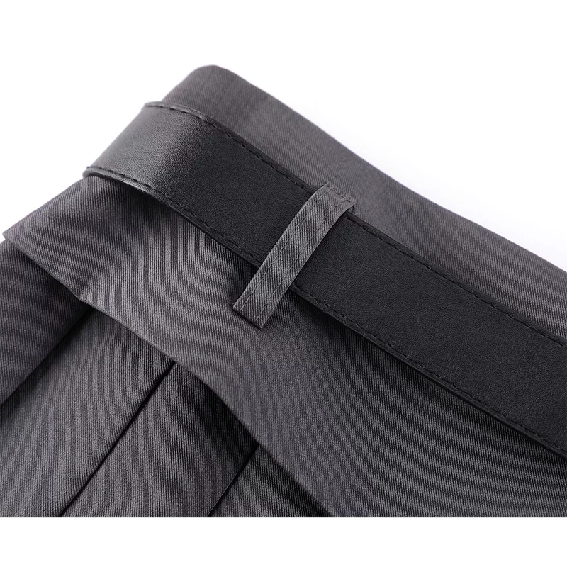 Pleated Mini Skirt with Belted Waist 4