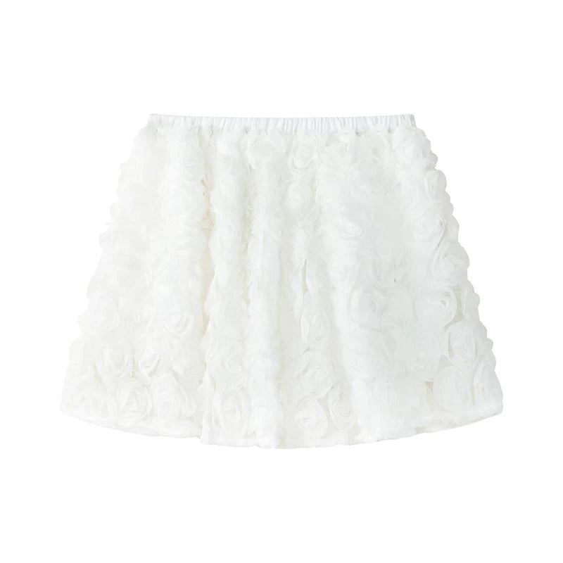 28745:28320,6170109478206,28745:28320,6170109478207,6170109478206,6170109478207, 3D Rose Mesh A-Line Mini Skirt