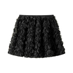 28745:28341,6170109478208,28745:28341,6170109478209,6170109478208,6170109478209, 3D Rose Mesh A-Line Mini Skirt