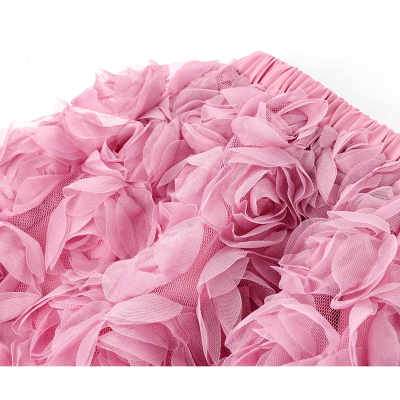 3D Rose Mesh A-Line Mini Skirt 3