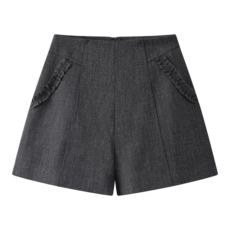 1627207:28334,6006591936446,1627207:28334,6006591936447,1627207:28334,6006591936448,1627207:28334,6006591936449,6006591936446,6006591936447,6006591936448,6006591936449, Lace Trim Wide-Leg Suit Shorts Pants