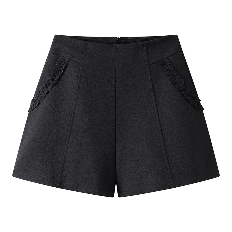 1627207:28341,6006591936442,1627207:28341,6006591936443,1627207:28341,6006591936444,1627207:28341,6006591936445,6006591936442,6006591936443,6006591936444,6006591936445, Lace Trim Wide-Leg Suit Shorts Pants