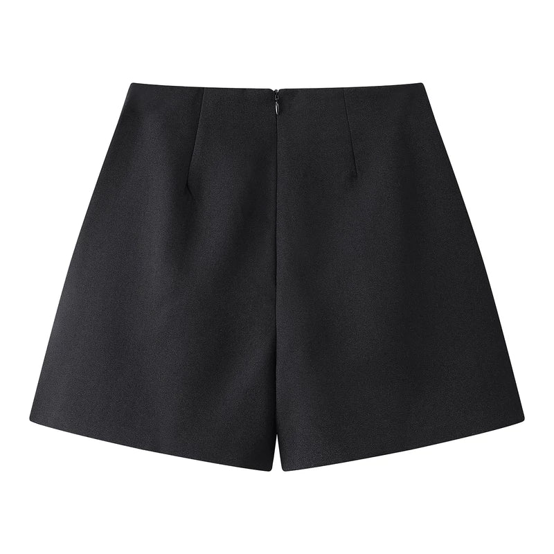 Lace Trim Wide-Leg Suit Shorts Pants 2