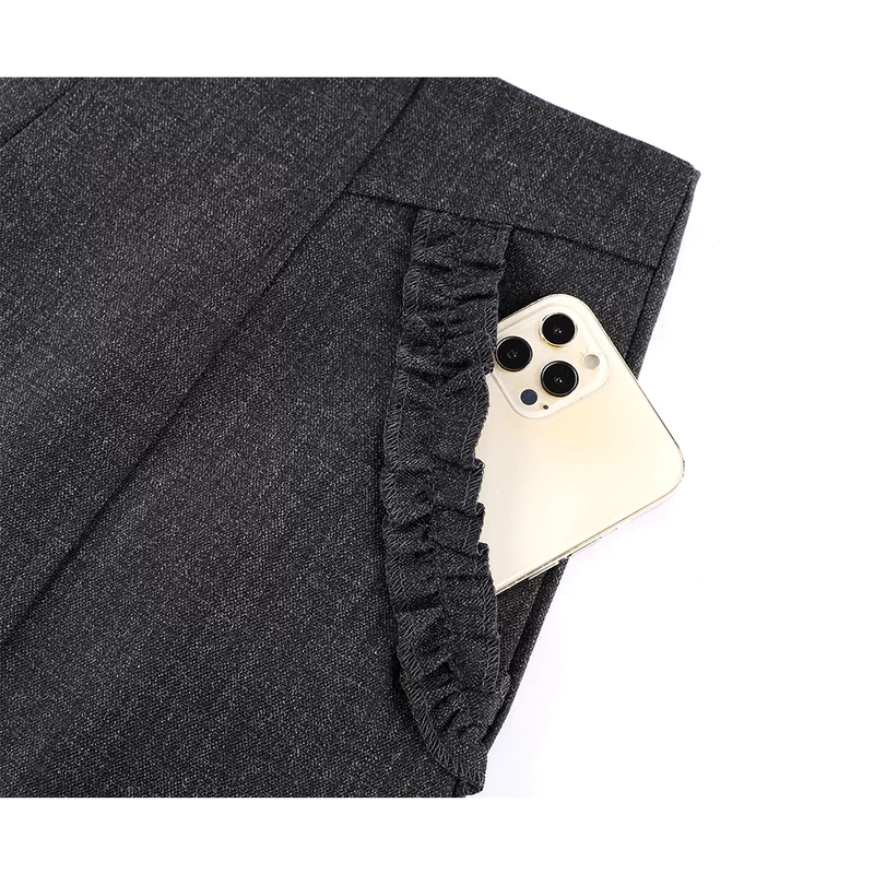 Lace Trim Wide-Leg Suit Shorts Pants 3