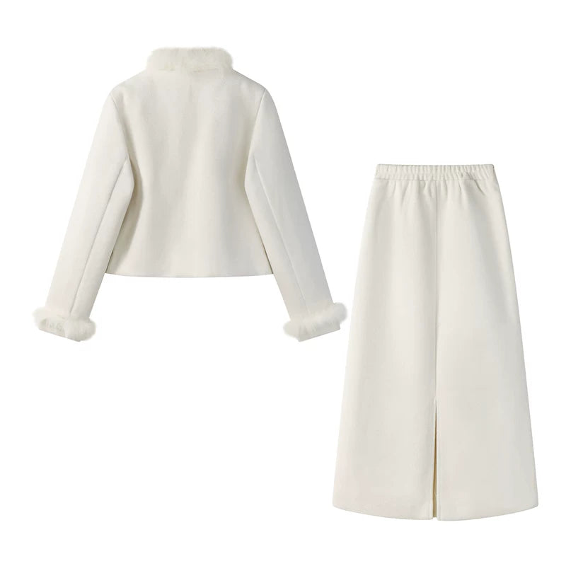 Chinese Style Embroidered Jacket and Skirt Set 2