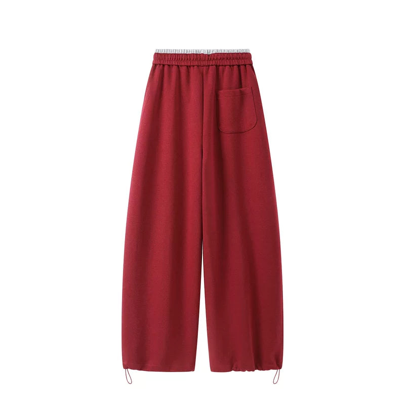 Elastic High-Waisted Wide-Leg Casual Pants 2