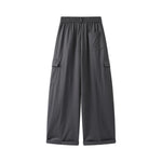 Wide-Leg Elastic Waist Cargo Work Pants 2