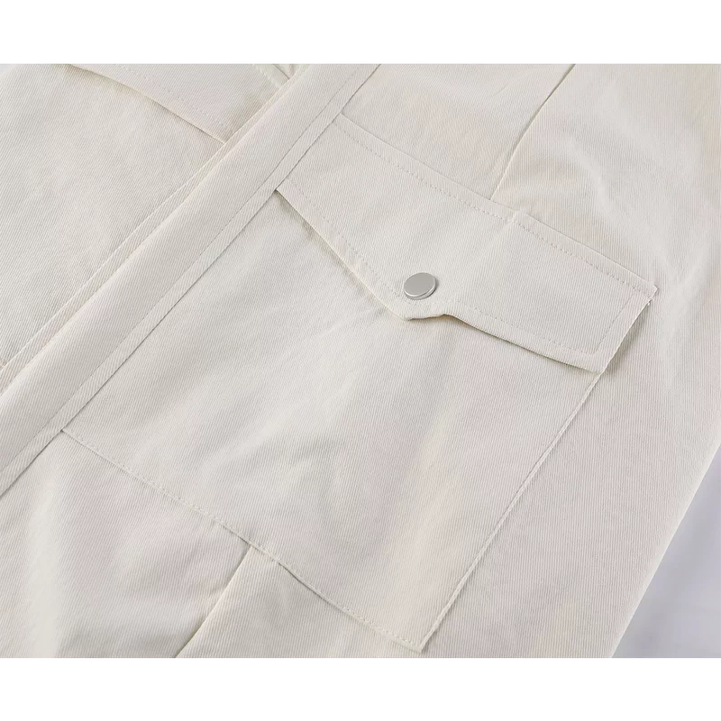 Wide-Leg Elastic Waist Cargo Work Pants 4