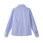 Plaid Tie Neck Button-Up Shirt Blouse 2