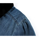 Bow Tie Denim Shirt with Contrast Collar 4