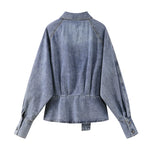 Belted Button-Down Denim Jacket 2