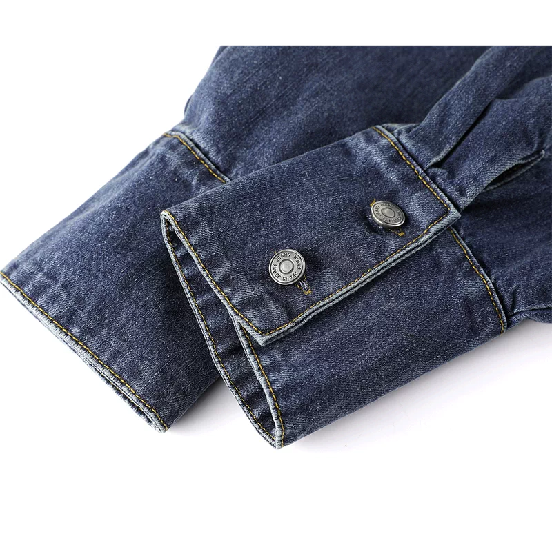 Belted Button-Down Denim Jacket 4