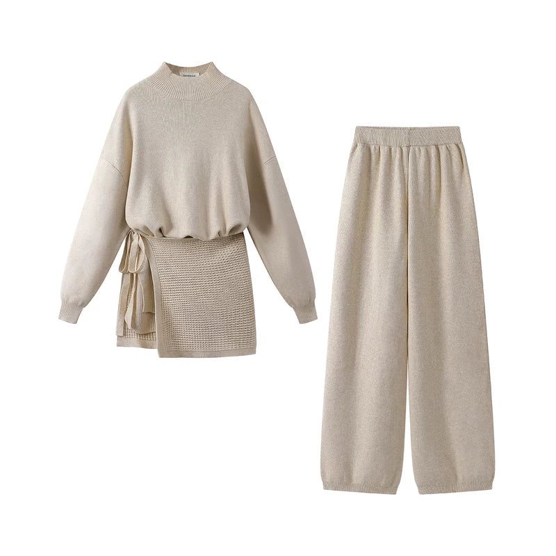 1627207:16417227,6004961497108,1627207:16417227,6004961497107,1627207:16417227,6004961497109,6004961497108,6004961497107,6004961497109, Knit Sweater and Pants Tie-Waist Set