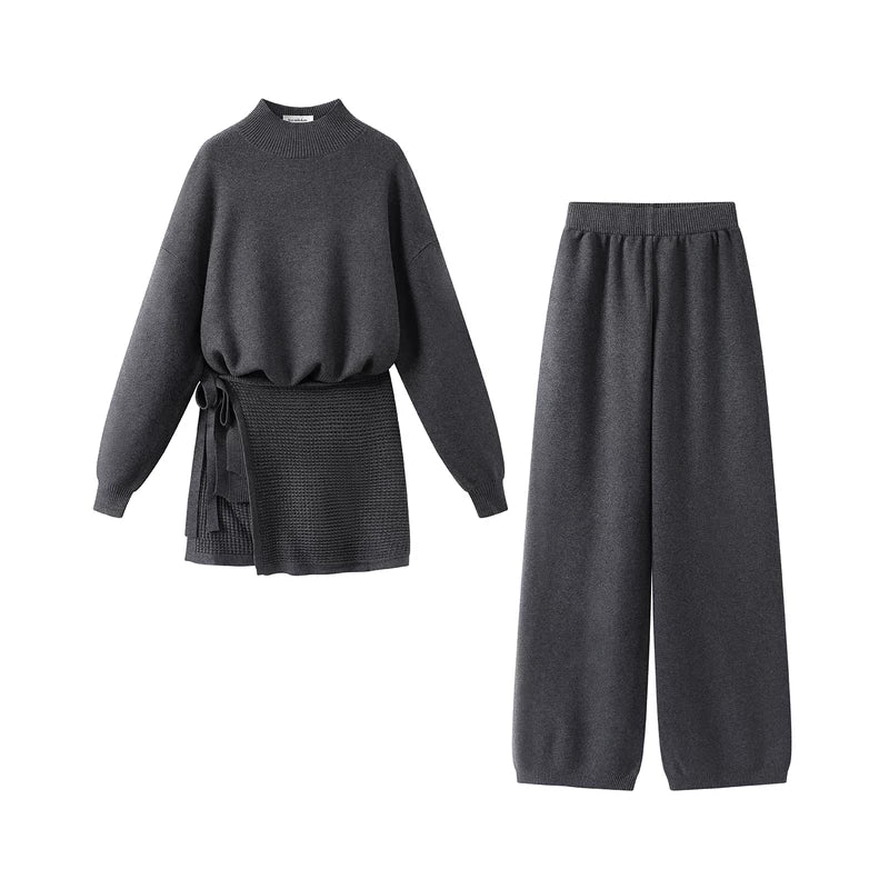 1627207:28334,6004961497111,1627207:28334,6004961497110,1627207:28334,6004961497112,6004961497111,6004961497110,6004961497112, Knit Sweater and Pants Tie-Waist Set