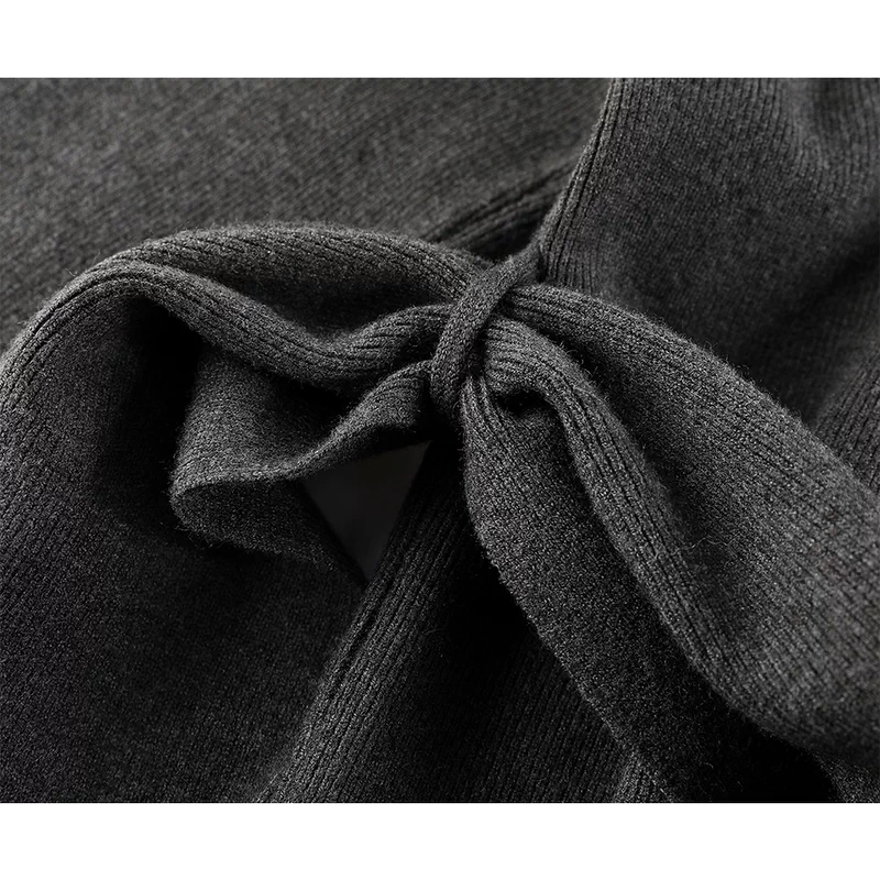 Side-Knot Knit Top and Wide-Leg Pants Set 4