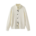 1627207:30155,6183406487059,1627207:30155,6183406487060,6183406487059,6183406487060, Cable Knit Stand Collar Zip Cardigan Sweater