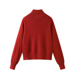 Rhinestone Knit Zip Cardigan Stand Collar Sweater 2