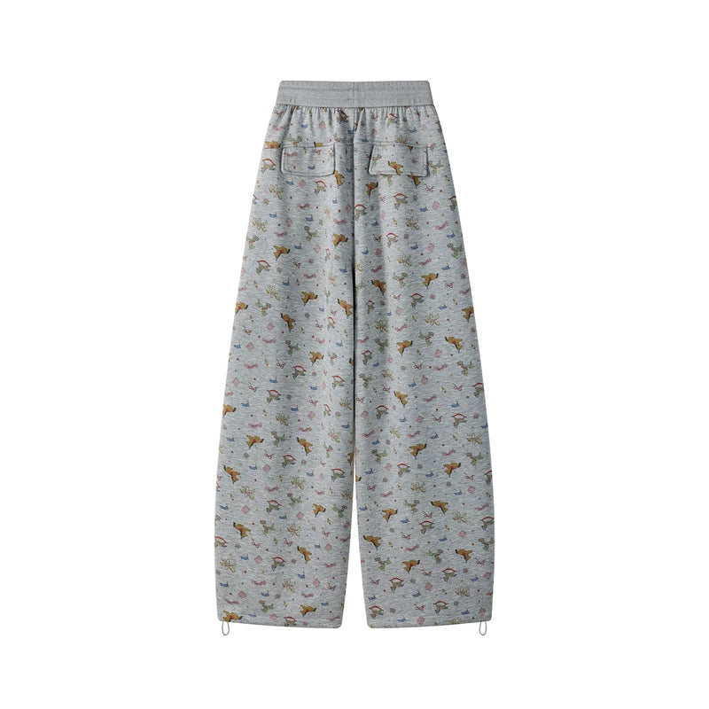 Floral Print Loose Fit Casual Pants 2