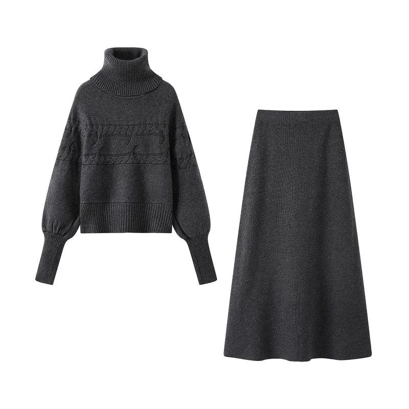 1627207:28334,6185076778445,1627207:28334,6185076778446,6185076778445,6185076778446, Cable Knit Sweater and Skirt Set