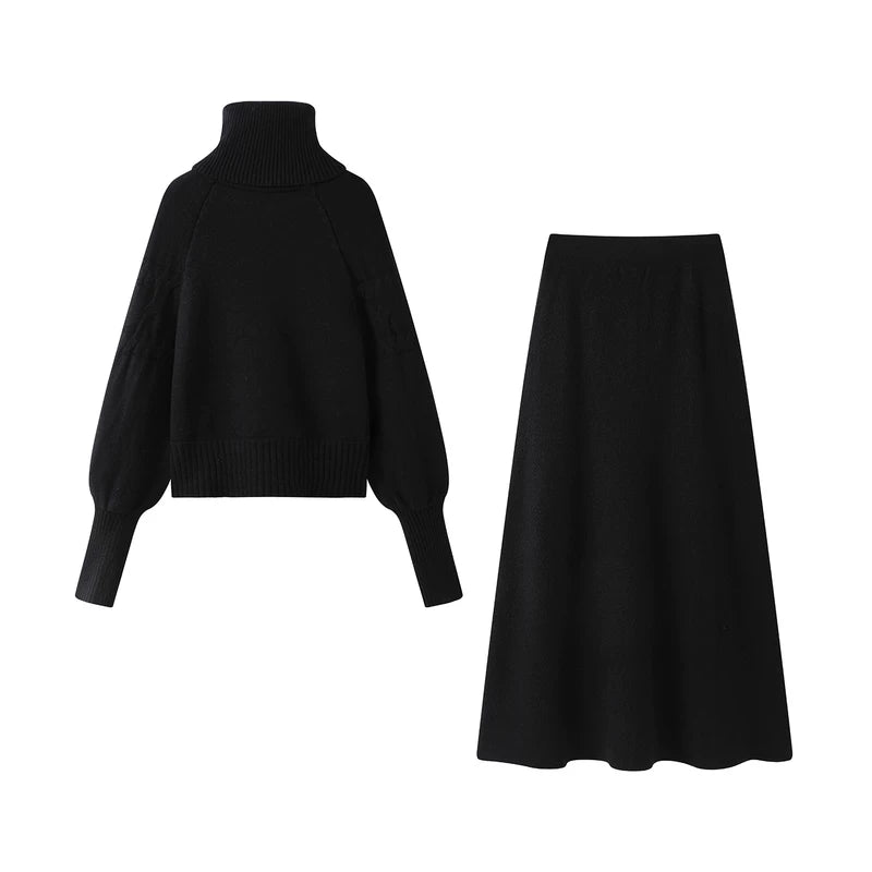 Cable Knit Sweater and Skirt Set 2