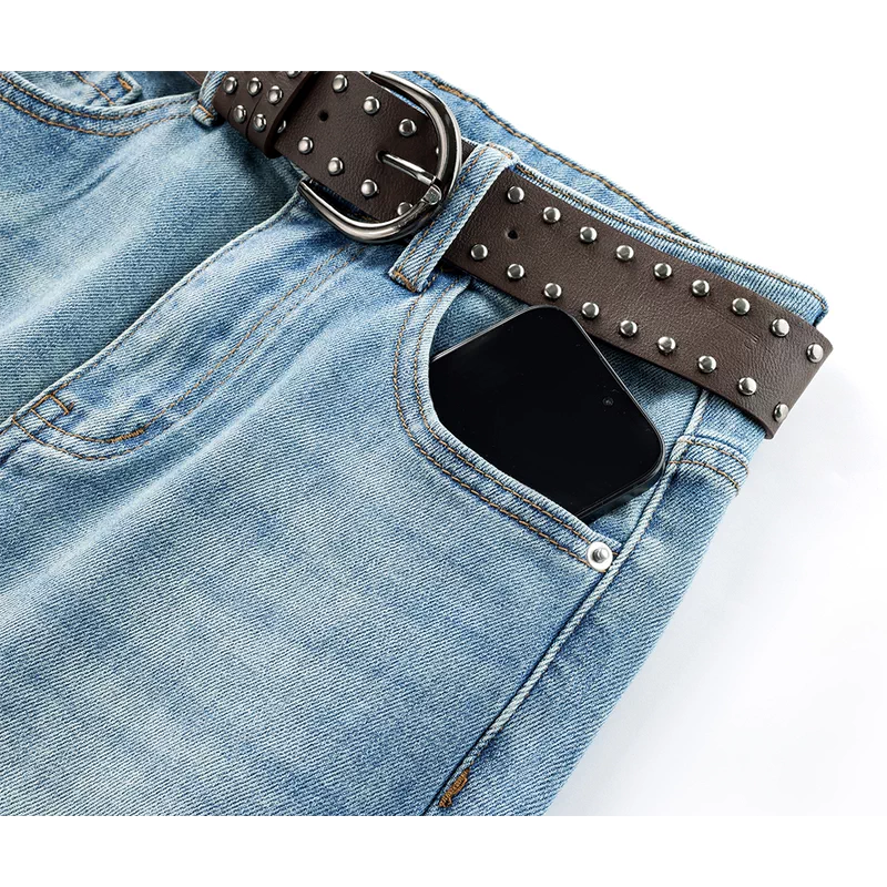 High Waist Distressed Denim Flare Pants 3