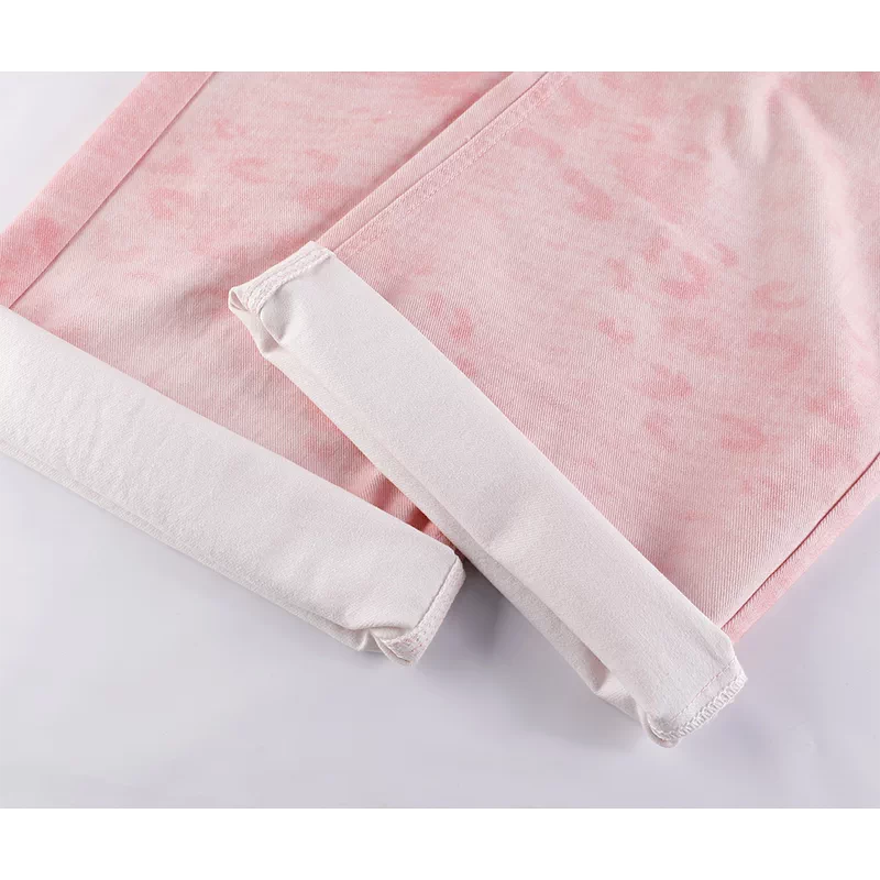 High Waisted Tie-Dye Wide Leg Jeans Pants 4