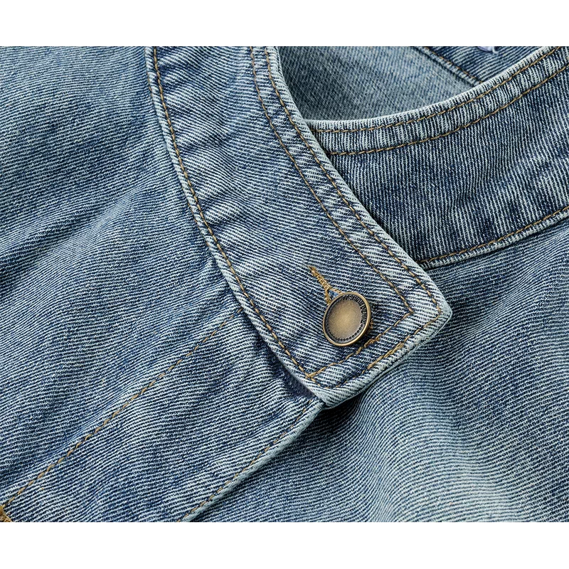 Stand Collar Retro Denim Jacket 3