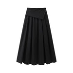 6026221789296,6026221789297, High-Waisted Asymmetric Elastic Midi Skirt