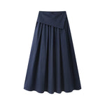 6026221789298,6026221789299, High-Waisted Asymmetric Elastic Midi Skirt